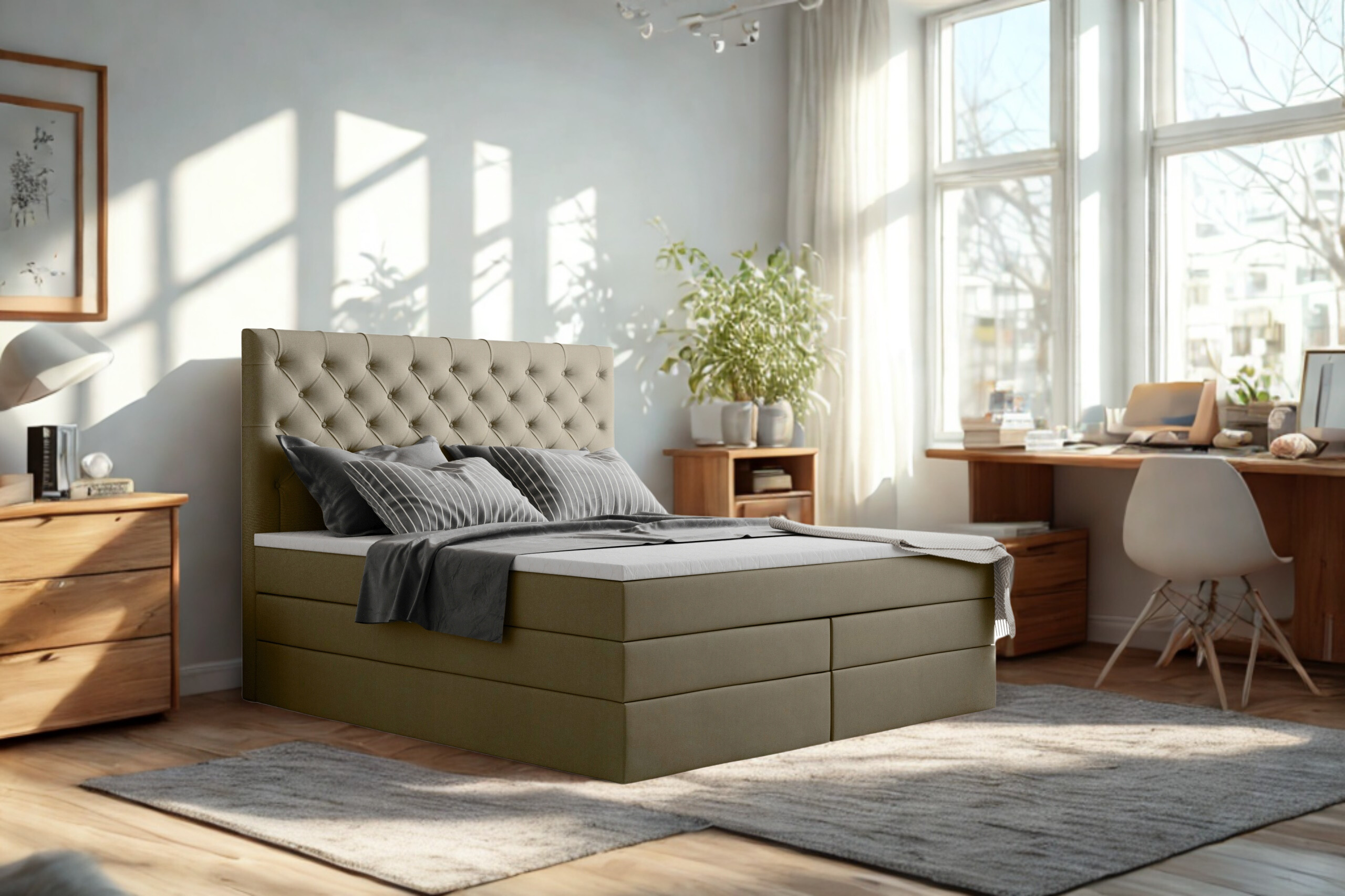 Łóżko kontynentalne 200x200 MADERA DUO - obrazek 2