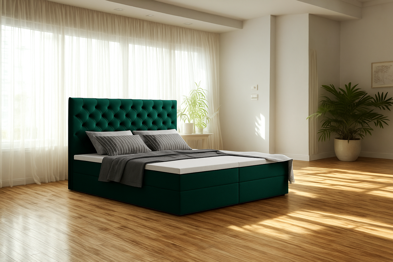 Łóżko kontynentalne 200x200 MADERA