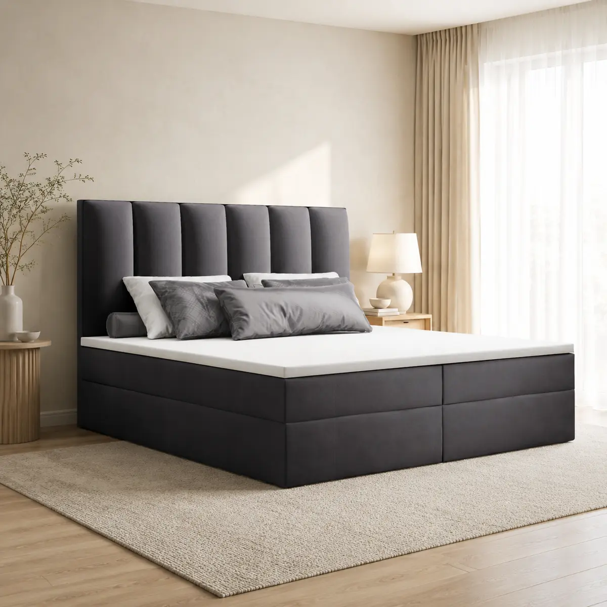 Łóżko kontynentalne RODOS 160×200 w eleganckiej sypialni