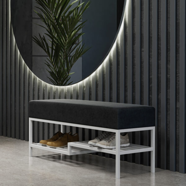 Ławka tapicerowana ARAD 100cm biały / kronos 34