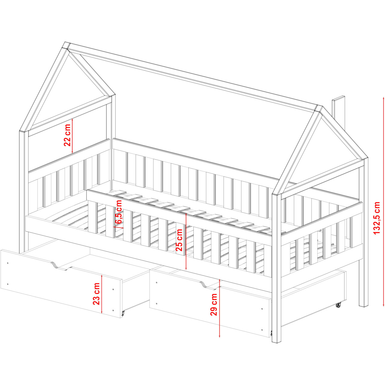 Łóżko dziecięce 80x200 CASA - obrazek 3