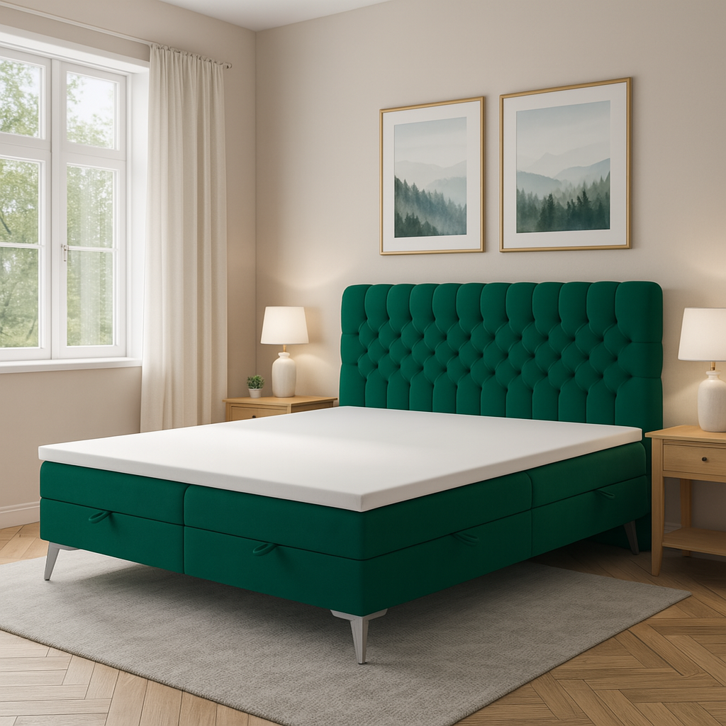 Łóżko kontynentalne NOLLY 200x200 + Topper GRATIS #personalizuj