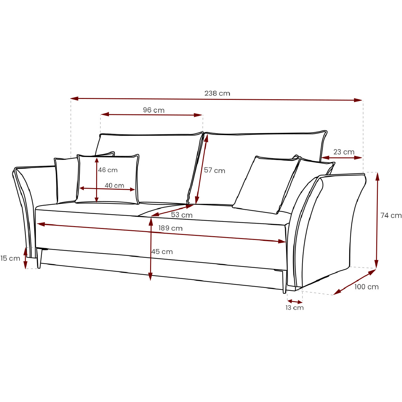 Sofa rozkładana BERGI + GRATIS PODUSZKI - obrazek 8