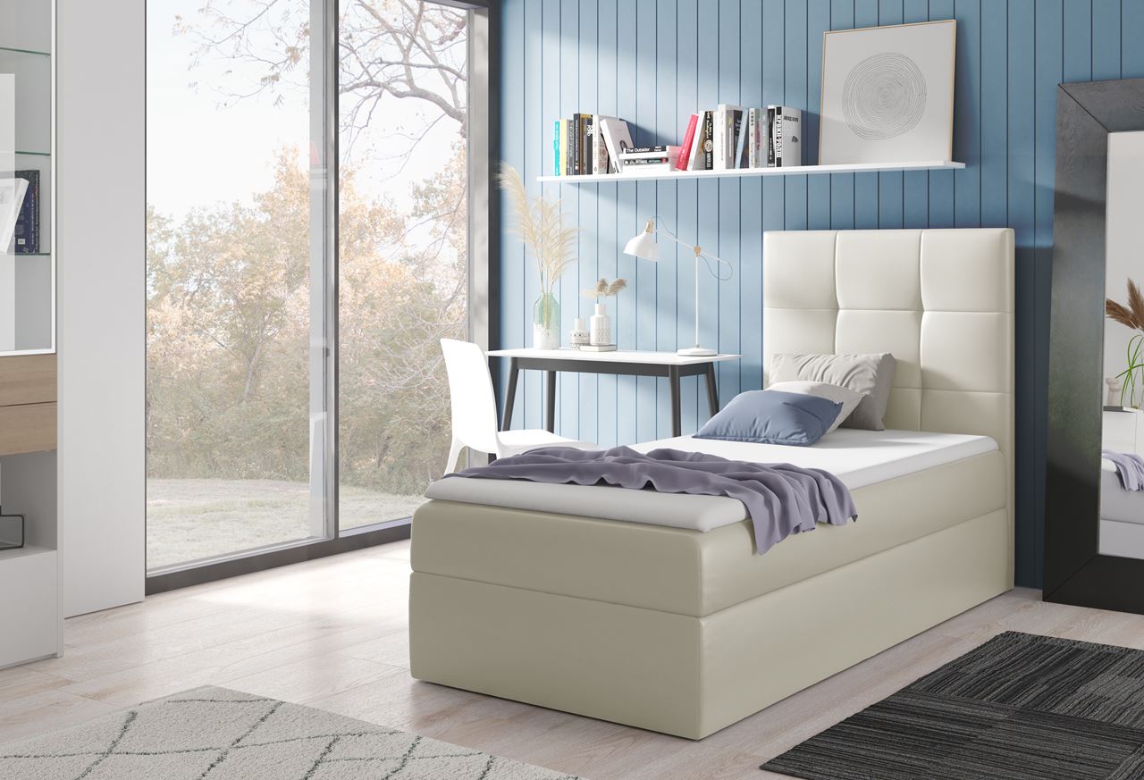 Łóżko kontynentalne MARANTA 100x200 prawe + Topper GRATIS