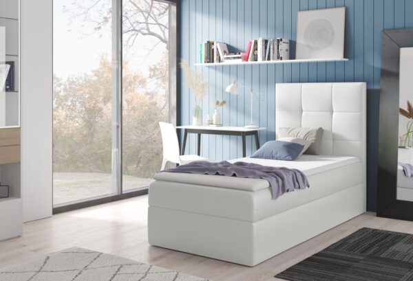 Łóżko kontynentalne MARANTA 100x200 lewe + Topper GRATIS