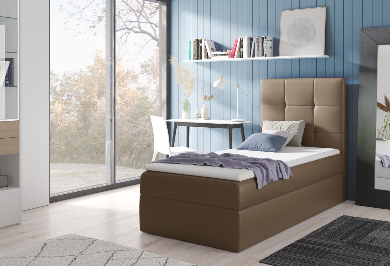 Łóżko kontynentalne MARANTA 100x200 lewe + Topper GRATIS