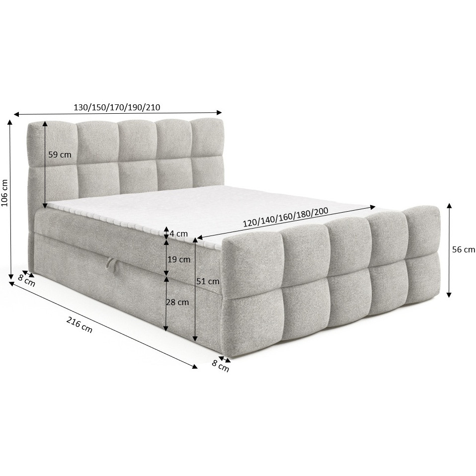 Łóżko kontynentalne 160x200 ROSSI + Topper GRATIS #personalizacja - obrazek 5