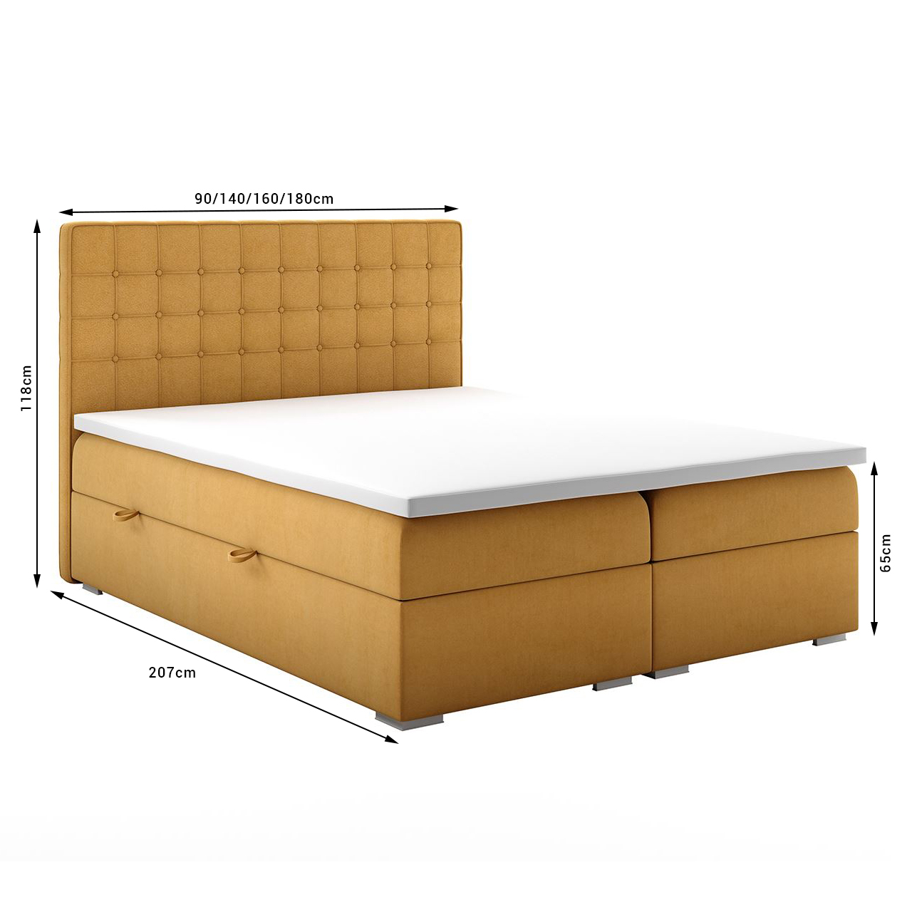 Łóżko kontynentalne CARLOS 140x200 + Topper GRATIS - obrazek 3
