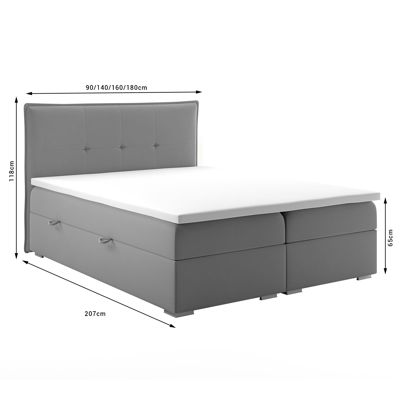 Łóżko kontynentalne COMO 200x200 + Topper GRATIS #personalizuj - obrazek 5