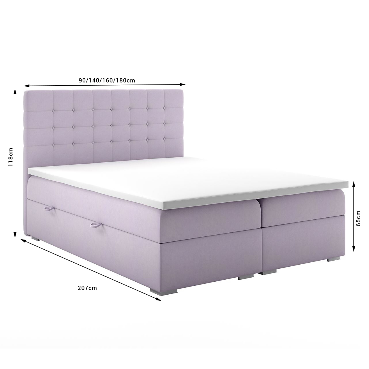 Łóżko kontynentalne CLAUDIS 140x200 + Topper GRATIS - obrazek 3