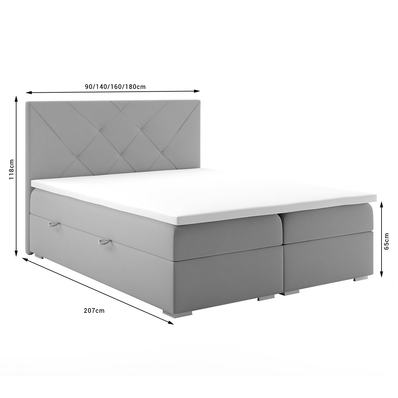 Łóżko kontynentalne DAVOS 120x200 + Topper GRATIS - obrazek 2