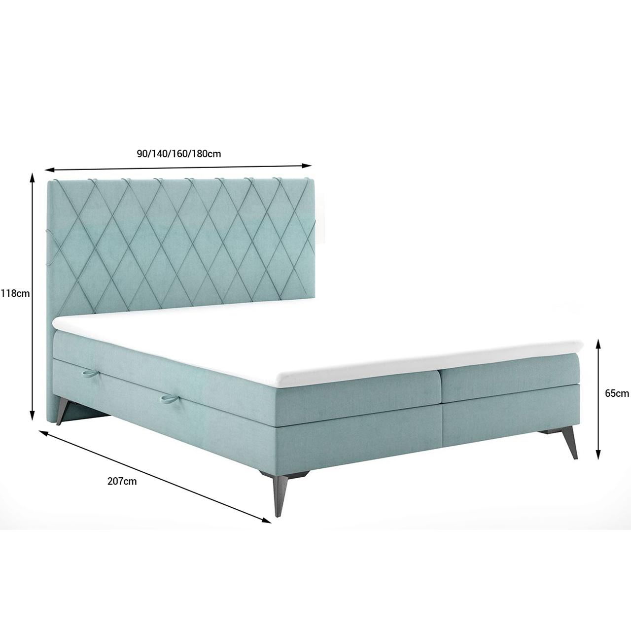 Łóżko kontynentalne MINA 140x200 + Topper GRATIS - obrazek 2