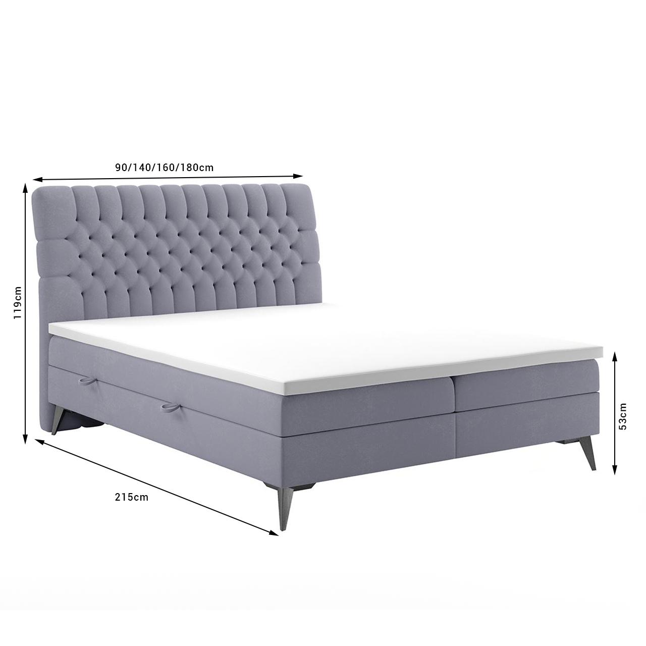 Łóżko kontynentalne NOLLY 140x200 + Topper GRATIS - obrazek 2