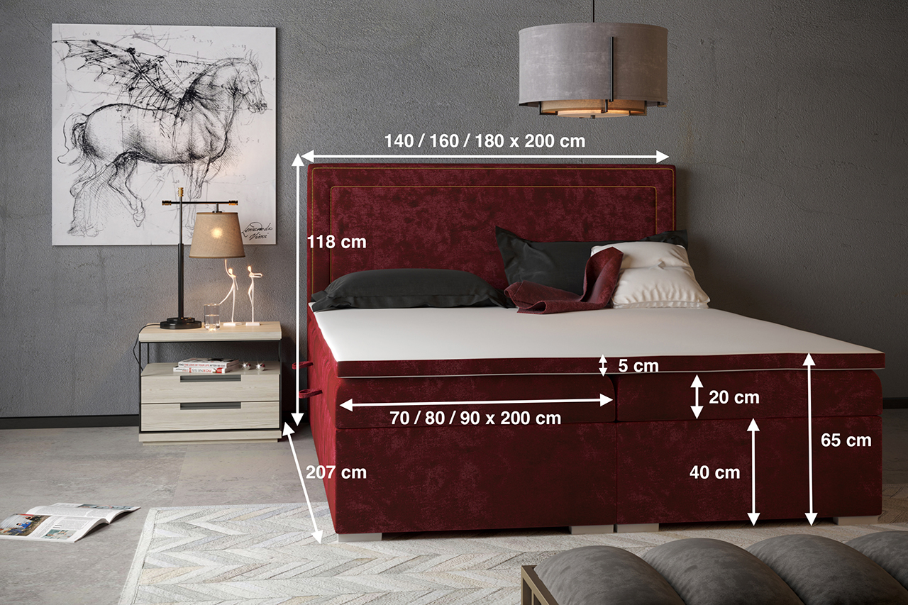 Łóżko kontynentalne ANNABEL 160x200 + Topper GRATIS - obrazek 3