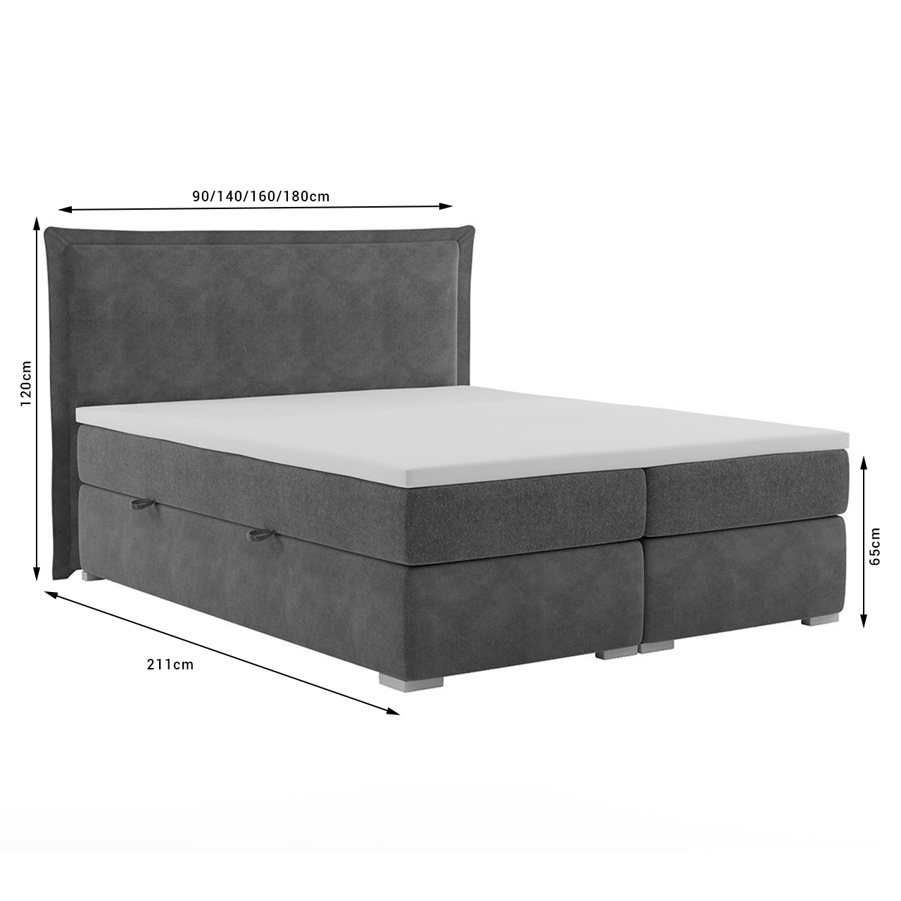 Łóżko kontynentalne TORRI 120x200 + Topper GRATIS - obrazek 2