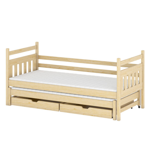 Drewniane łóżko podwójne FAWN 90x200
