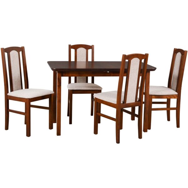 Stół DS3 orzech laminat + krzesła DK7 (4 szt.) orzech / 11B