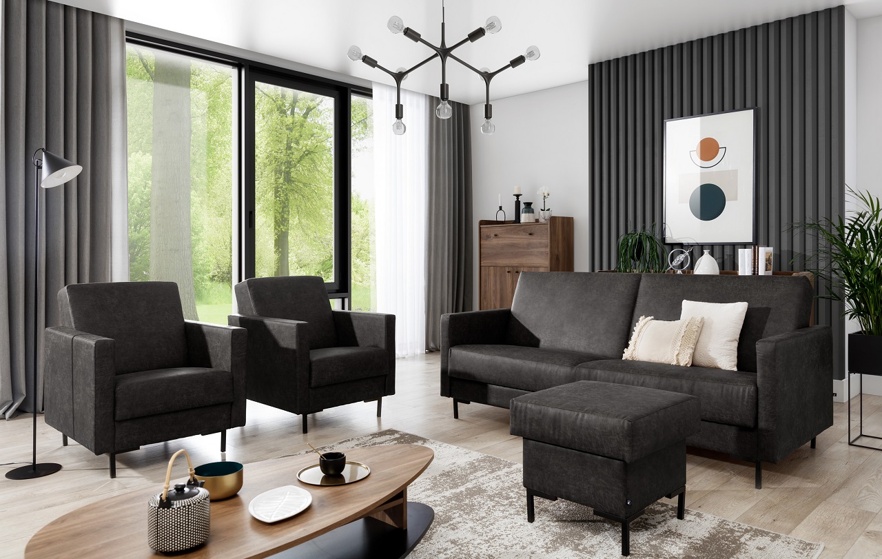 Sofa SELVA A manila dark grey czarny - obrazek 2