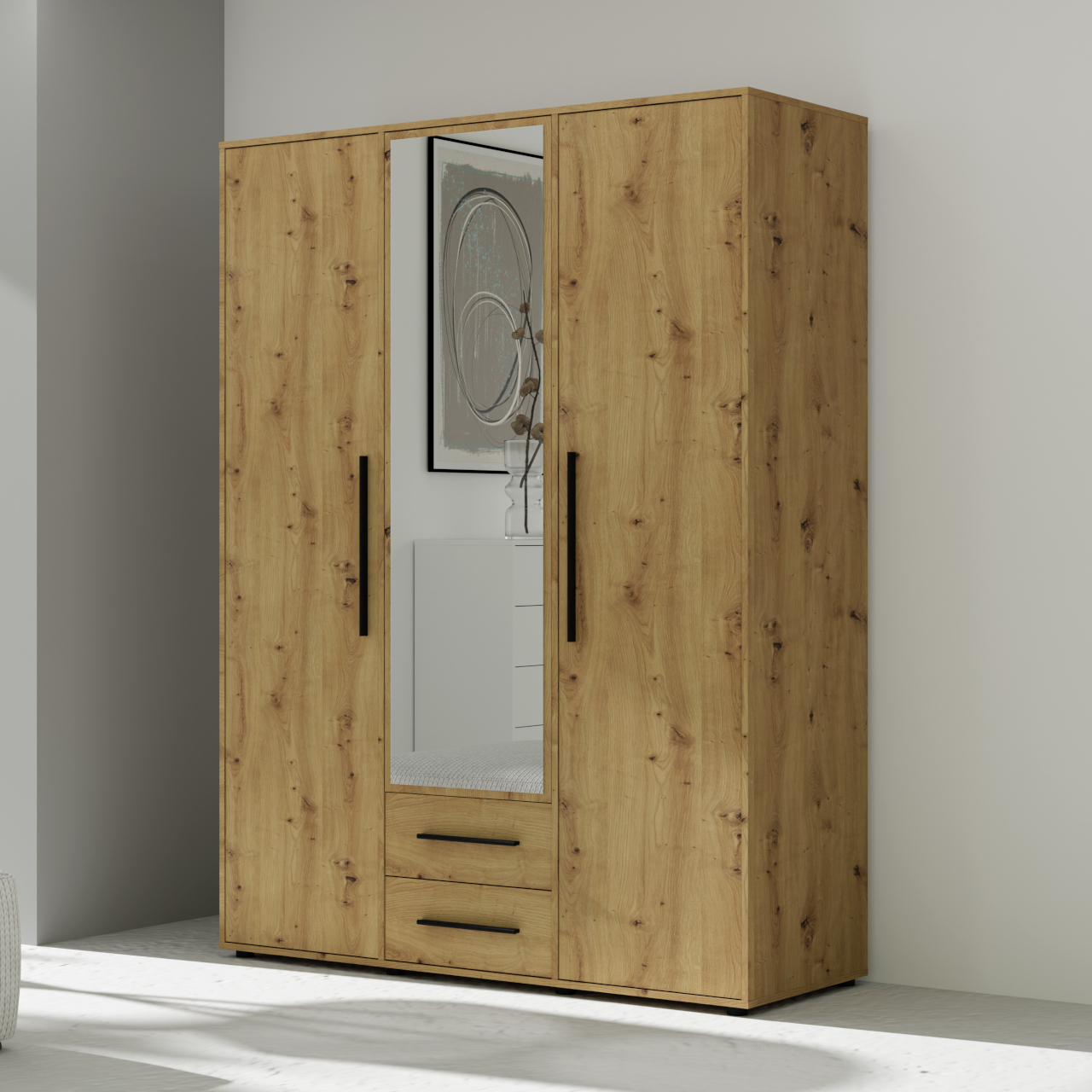 Szafa z lustrem MAXIS 12 dąb artisan - obrazek 2