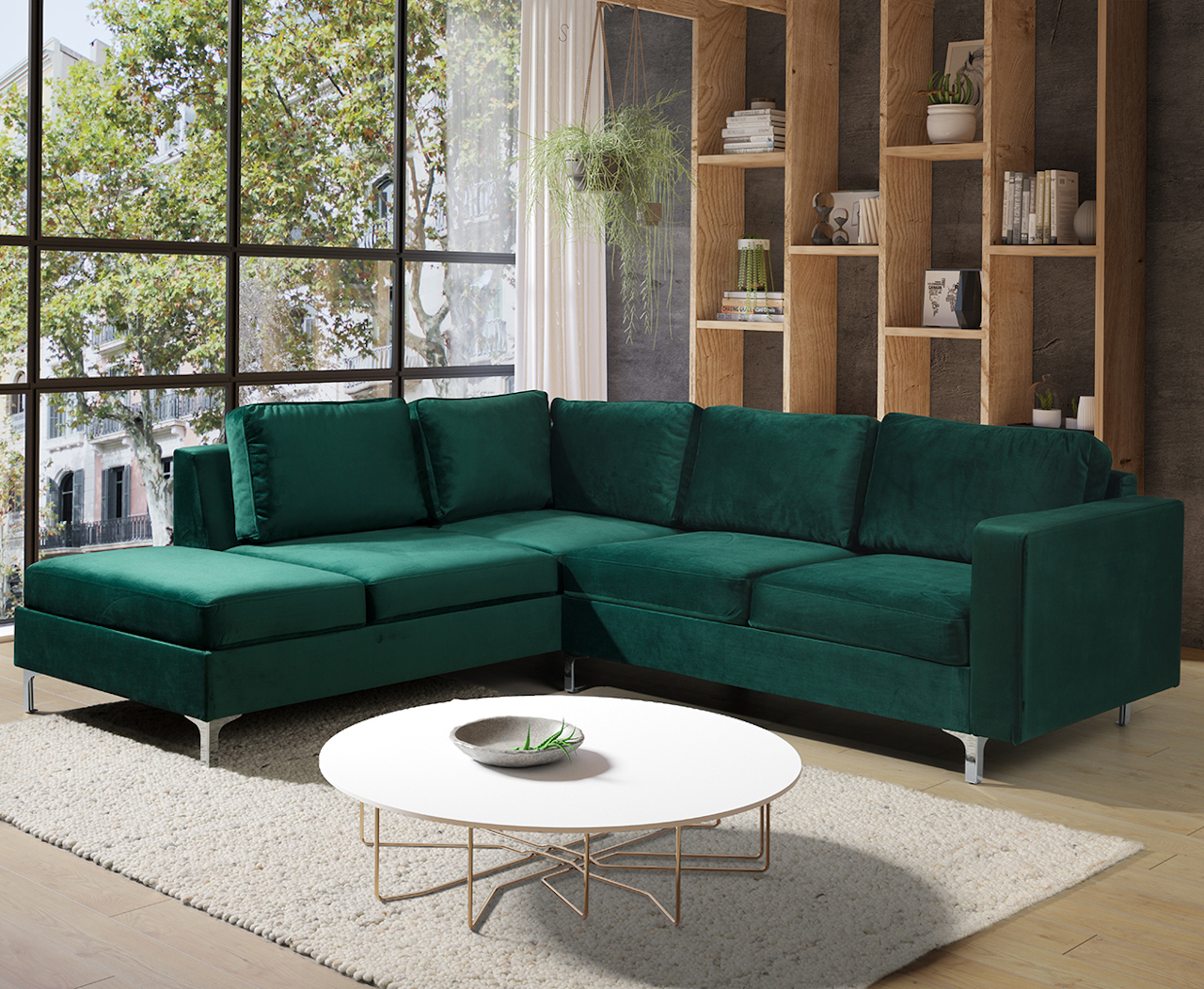 Narożnik ORLEAN VELVET tiffany 10 lewy - obrazek 2