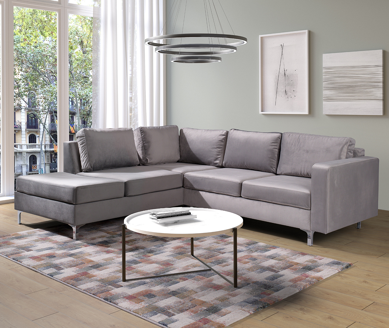 Narożnik ORLEAN VELVET tiffany 15 lewy - obrazek 2