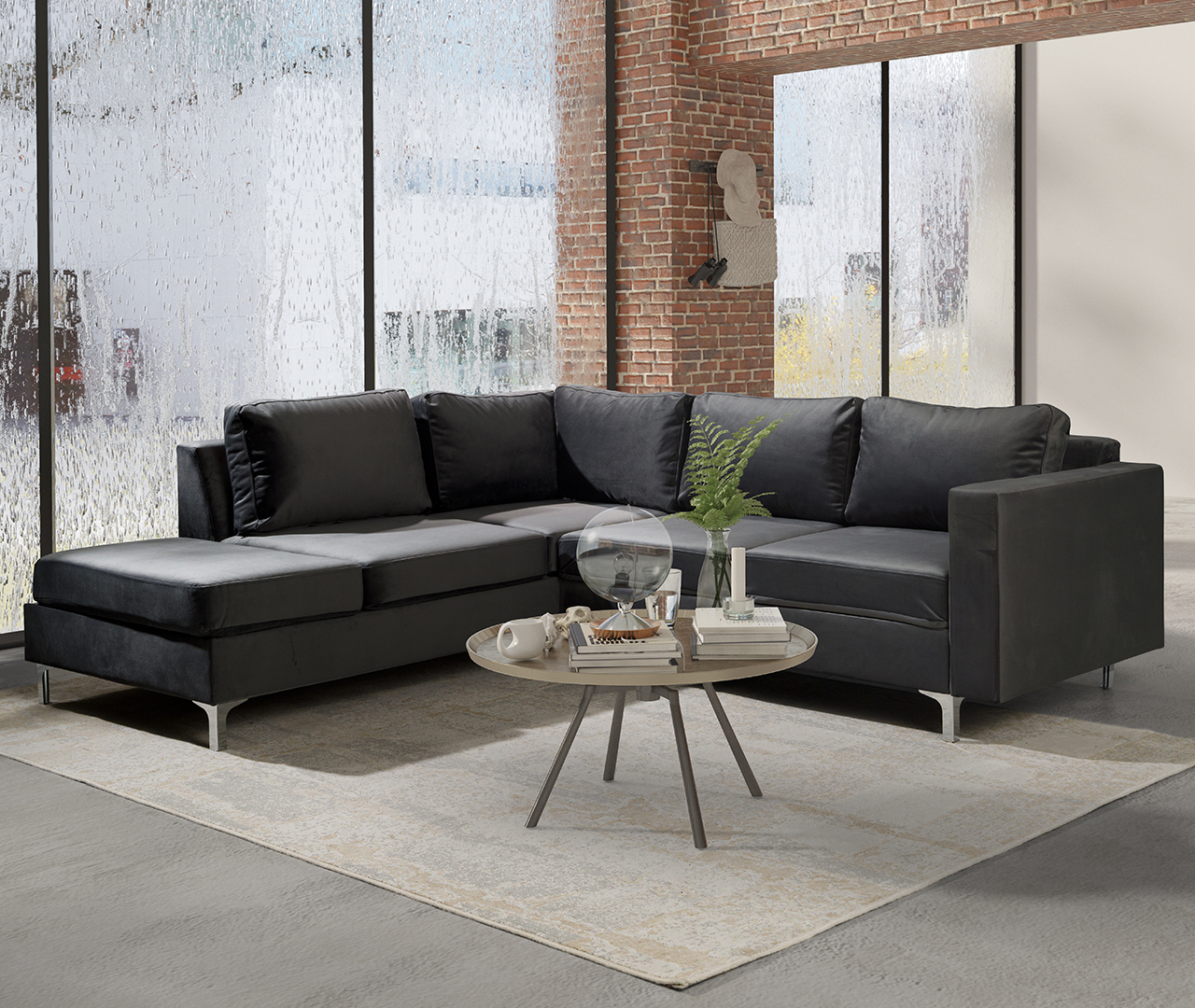Narożnik ORLEAN VELVET tiffany 19 lewy - obrazek 2