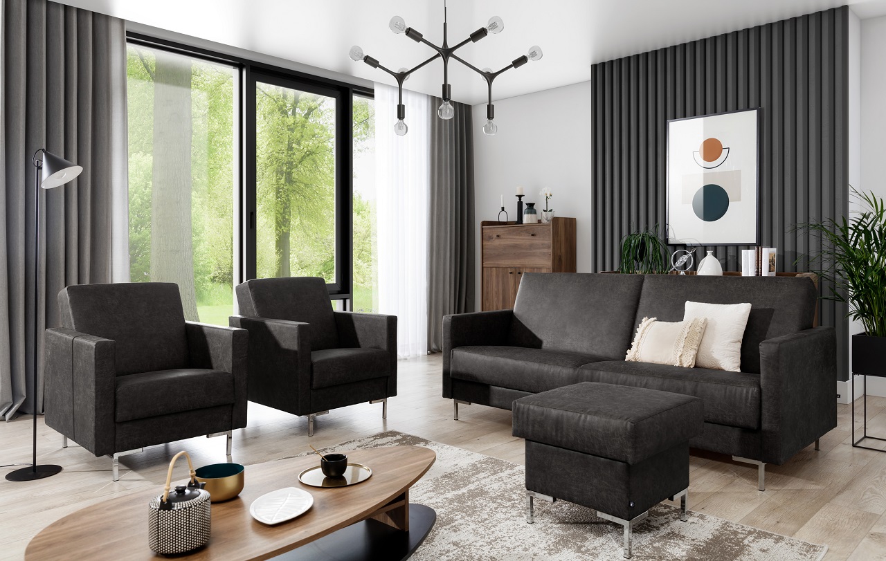 Fotel SELVA A manila dark grey chrom - obrazek 2