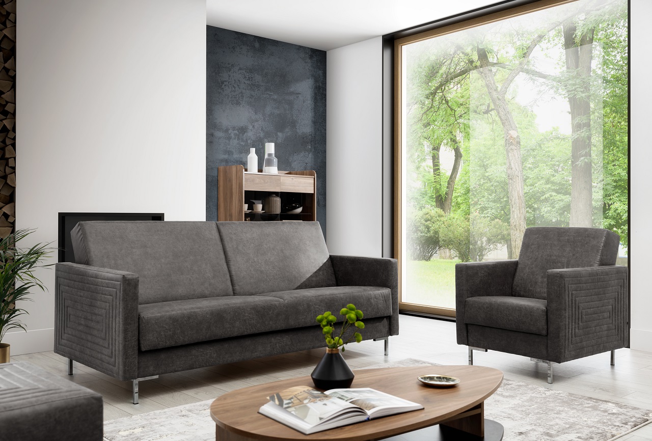 Fotel SELVA B manila dark grey chrom - obrazek 2