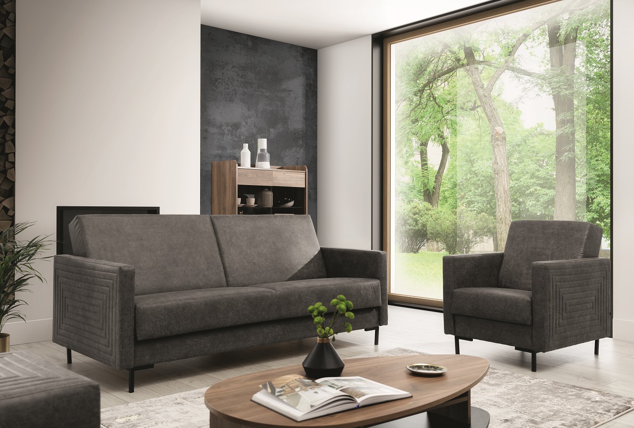 Pufa SELVA B manila dark grey czarny - obrazek 2
