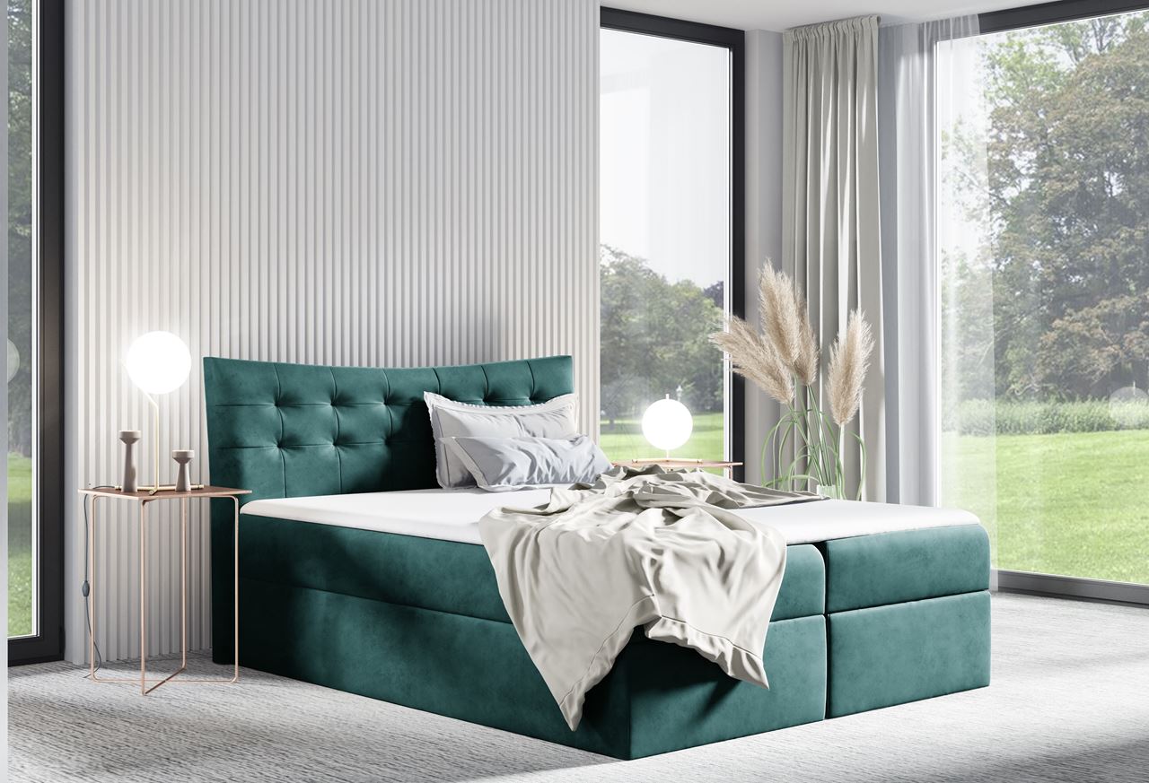 Łóżko kontynentalne ANEMONE 200x200 + Topper GRATIS