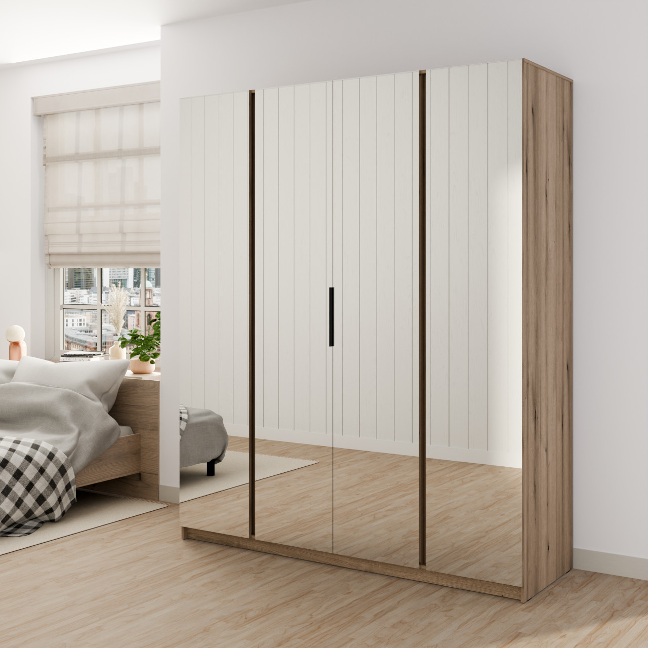 Szafa 200cm z lustrem KAYA 10 dąb evoke - obrazek 2