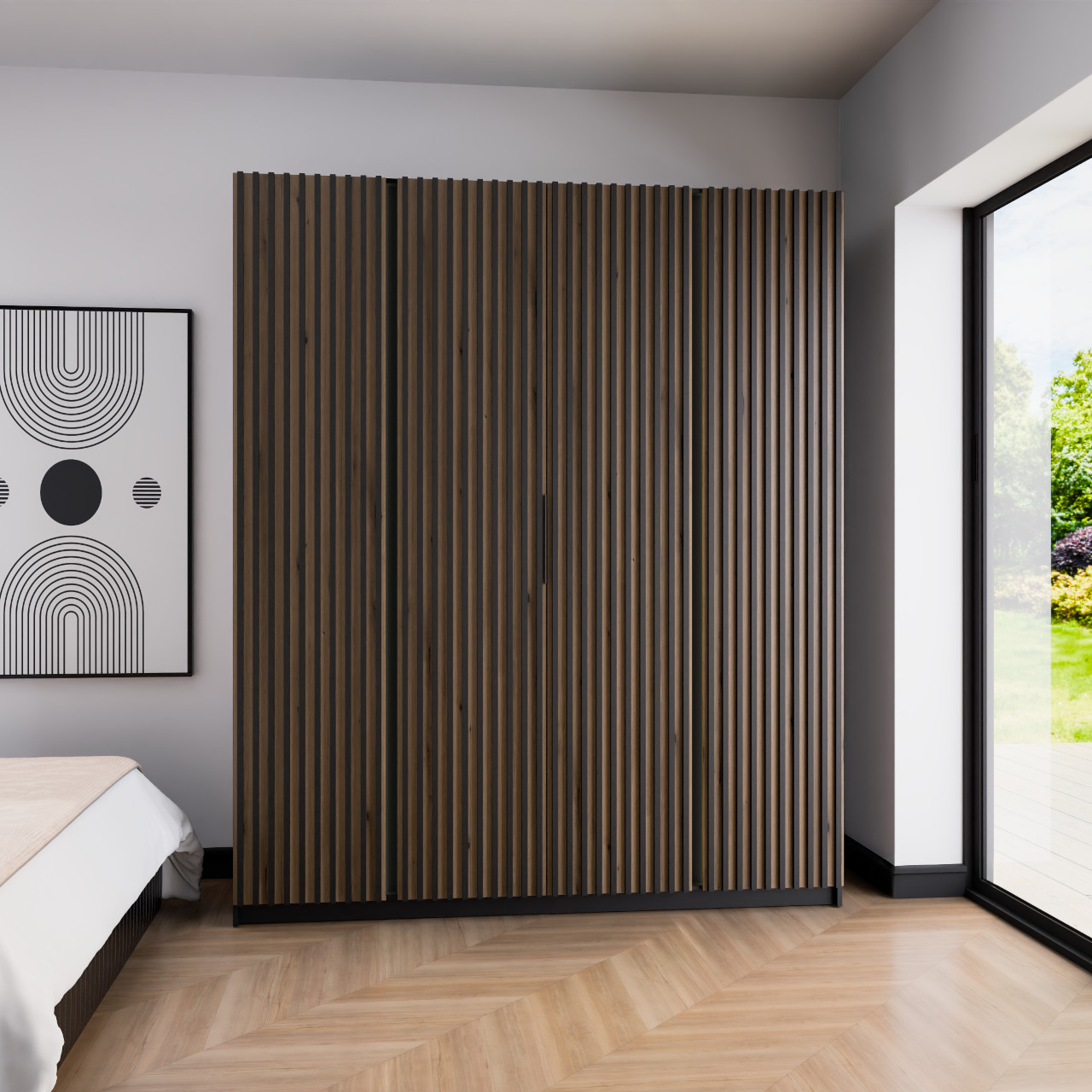 Szafa 200cm KAYA 15 czarny / czarny / dąb evoke - obrazek 4