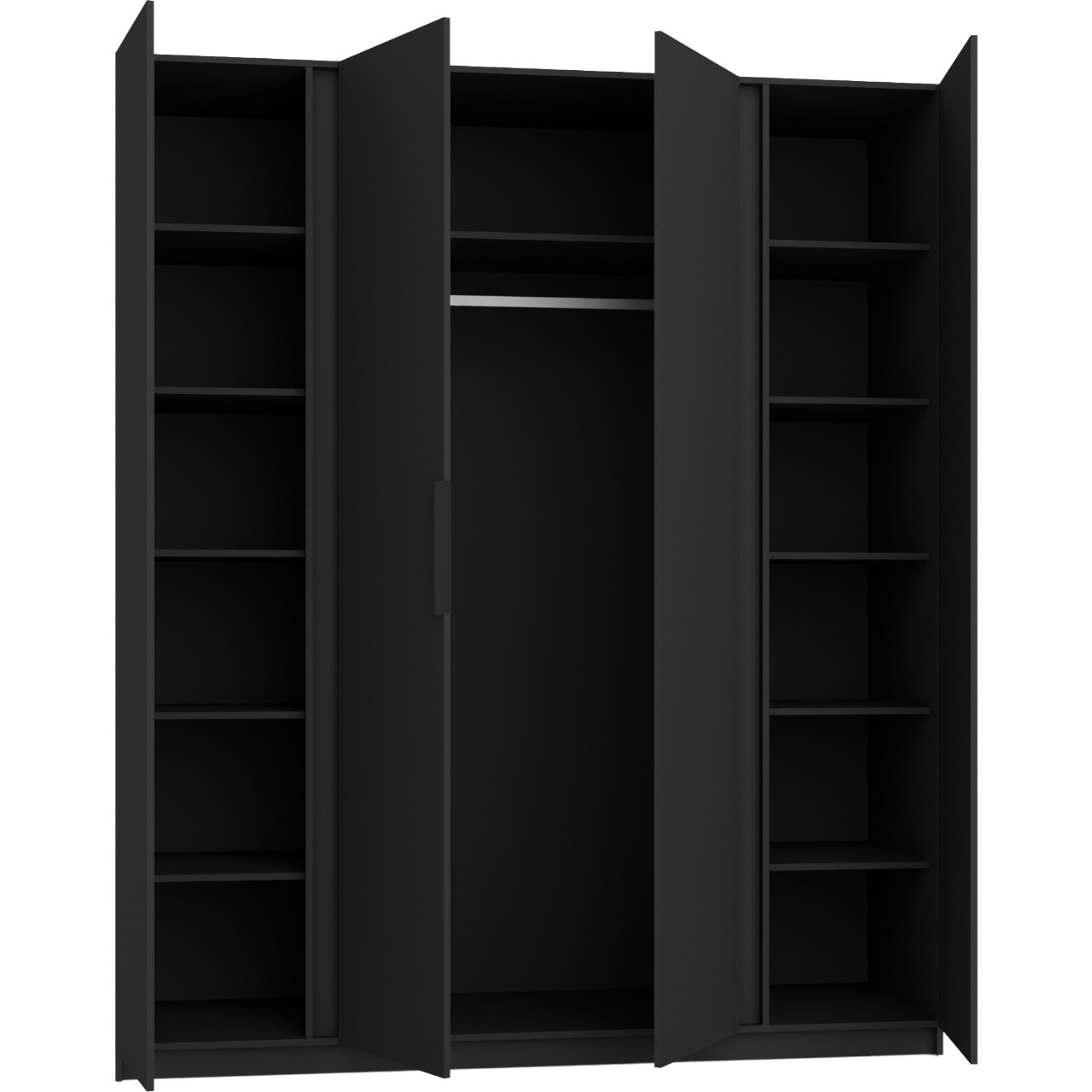Szafa 200cm z lustrem KAYA 14 czarny / czarny / dąb evoke - obrazek 4