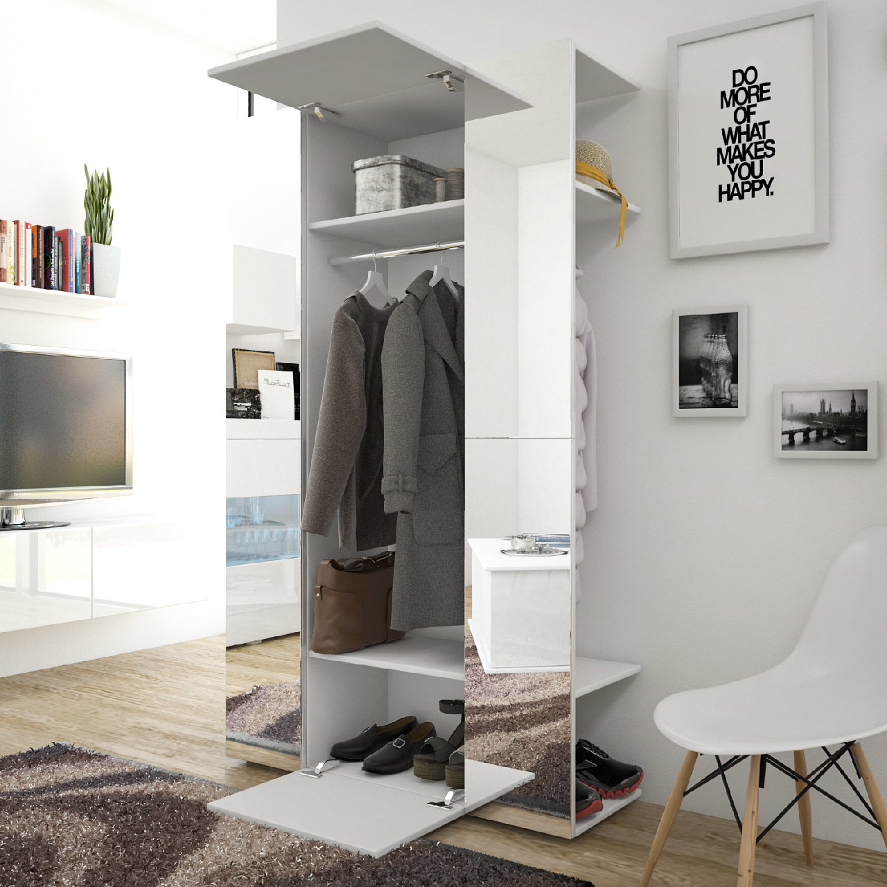 Garderoba CUBE biały + lustro - obrazek 4
