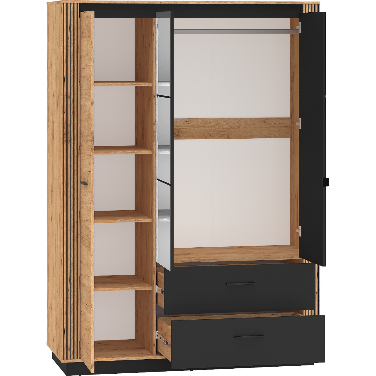 Szafa z lustrem URSA 02 dąb craft złoty + czarny - obrazek 4