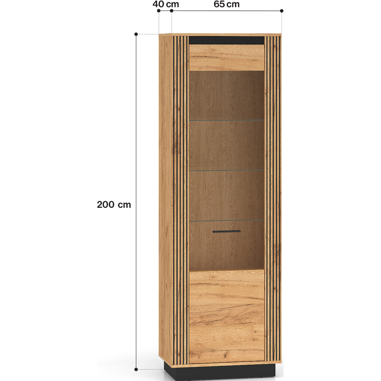 Witryna URSA 04 dąb craft złoty + czarny - obrazek 3