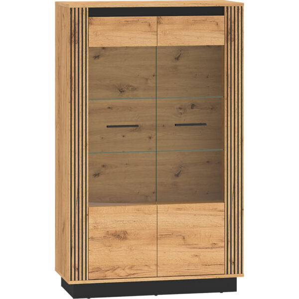 Witryna URSA 05 dąb craft złoty + czarny