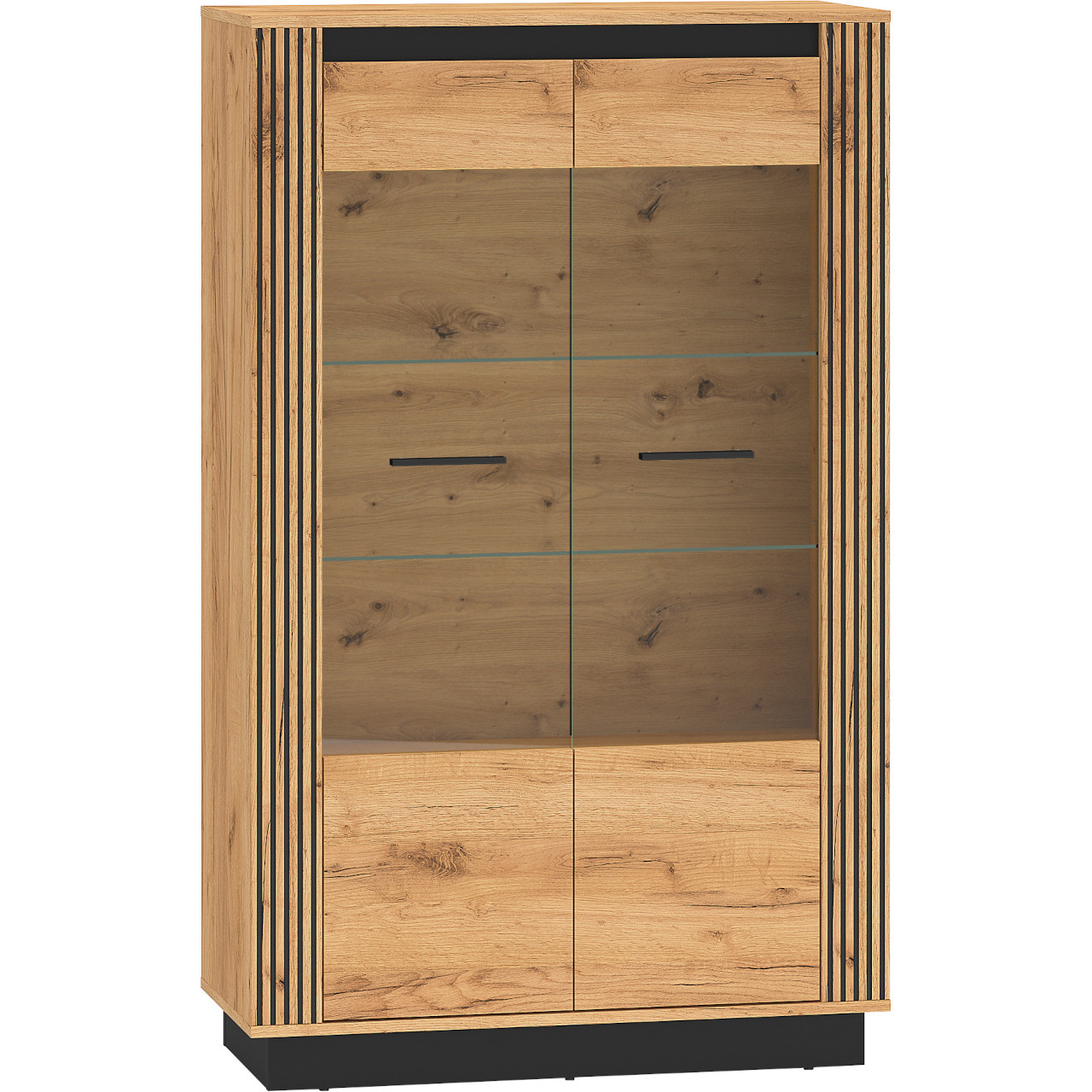 Witryna URSA 05 dąb craft złoty + czarny