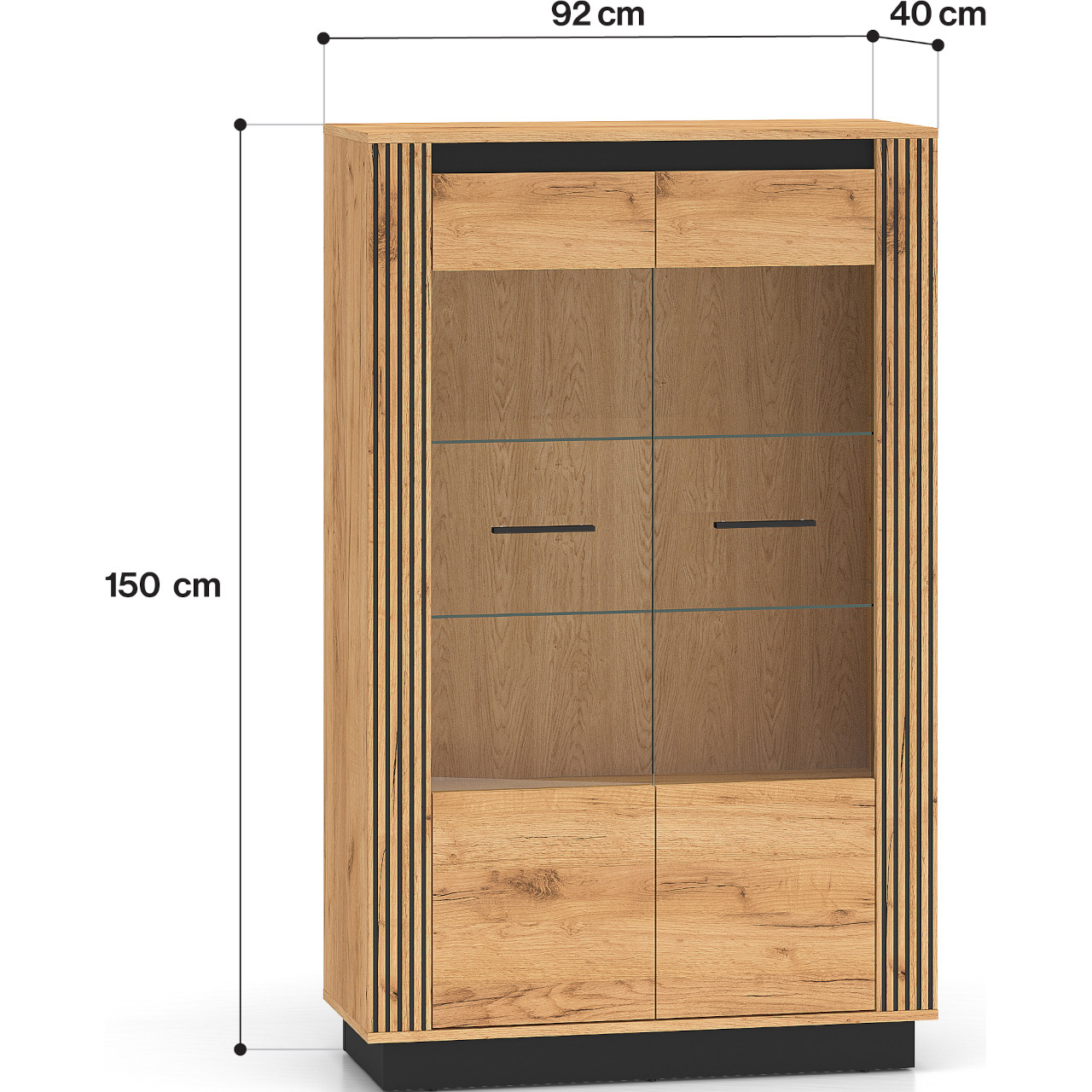 Witryna URSA 05 dąb craft złoty + czarny - obrazek 5