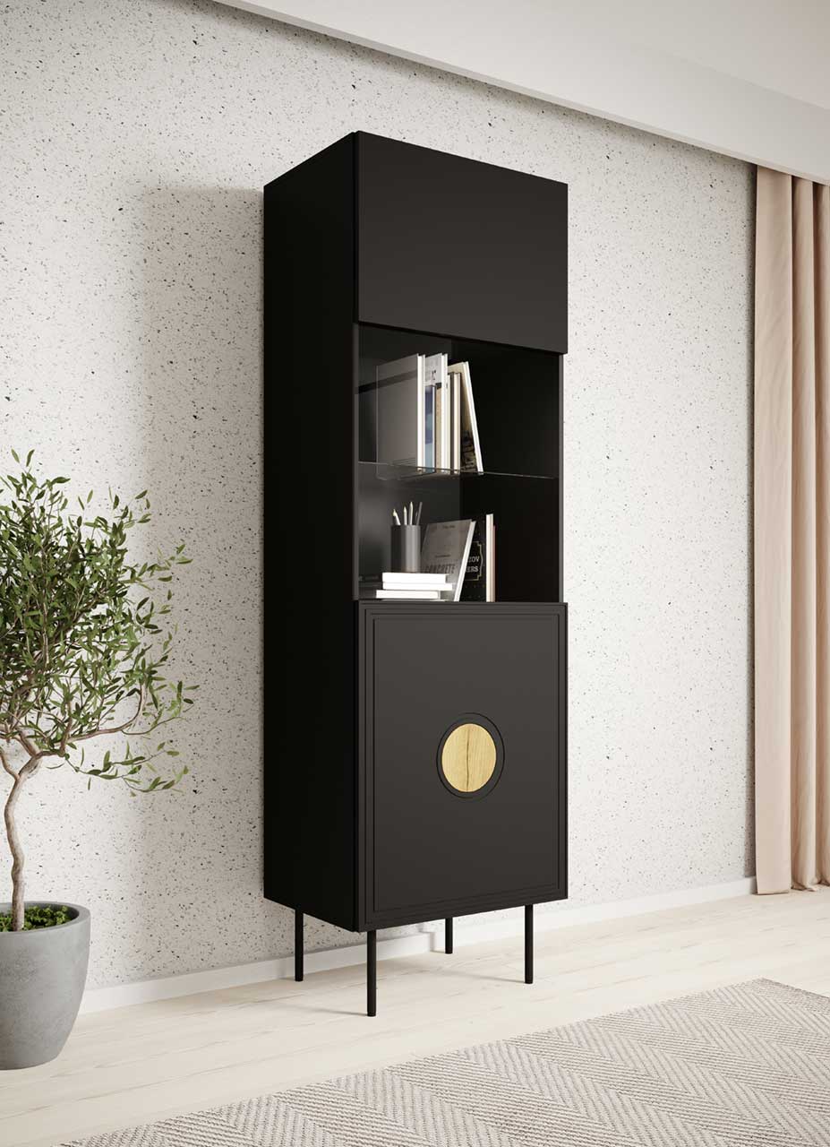 Witryna LAZZO czarny mat / dąb craft - obrazek 5