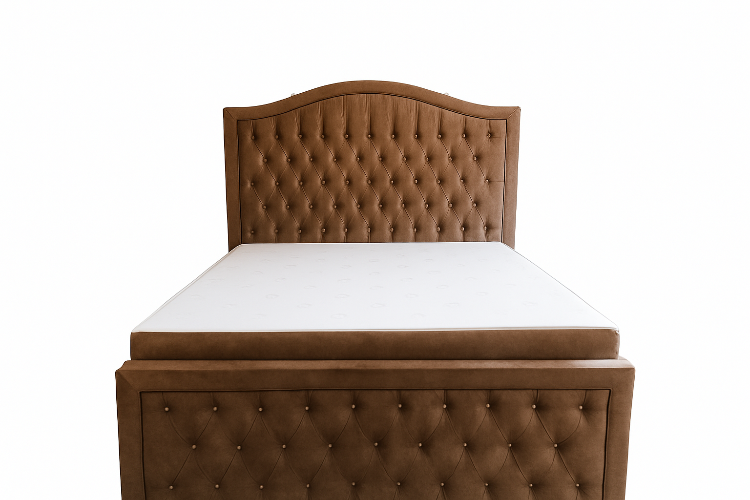 Łóżko kontynentalne 160x200 KING SIZE "Glamour" beżowy/karmel - obrazek 3