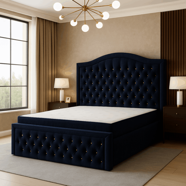 Łóżko kontynentalne 200x200 KING SIZE "Glamour" czarny