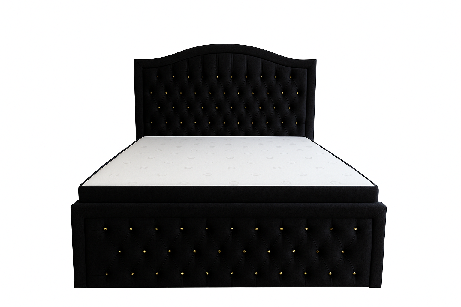 Łóżko kontynentalne 140x200 KING SIZE "Glamour" czarny - obrazek 3
