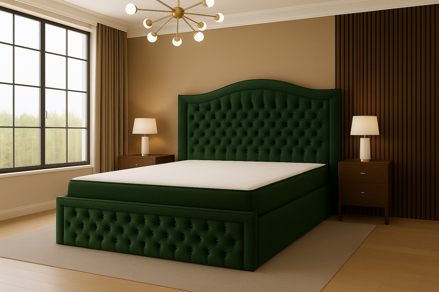 Łóżko kontynentalne 160x200 KING SIZE "Glamour" zielony - obrazek 9