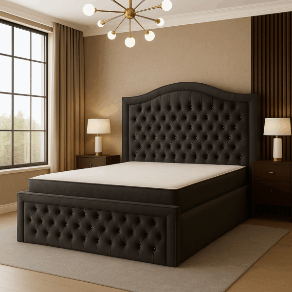 Łóżko kontynentalne 200x200 KING SIZE "Glamour" szary