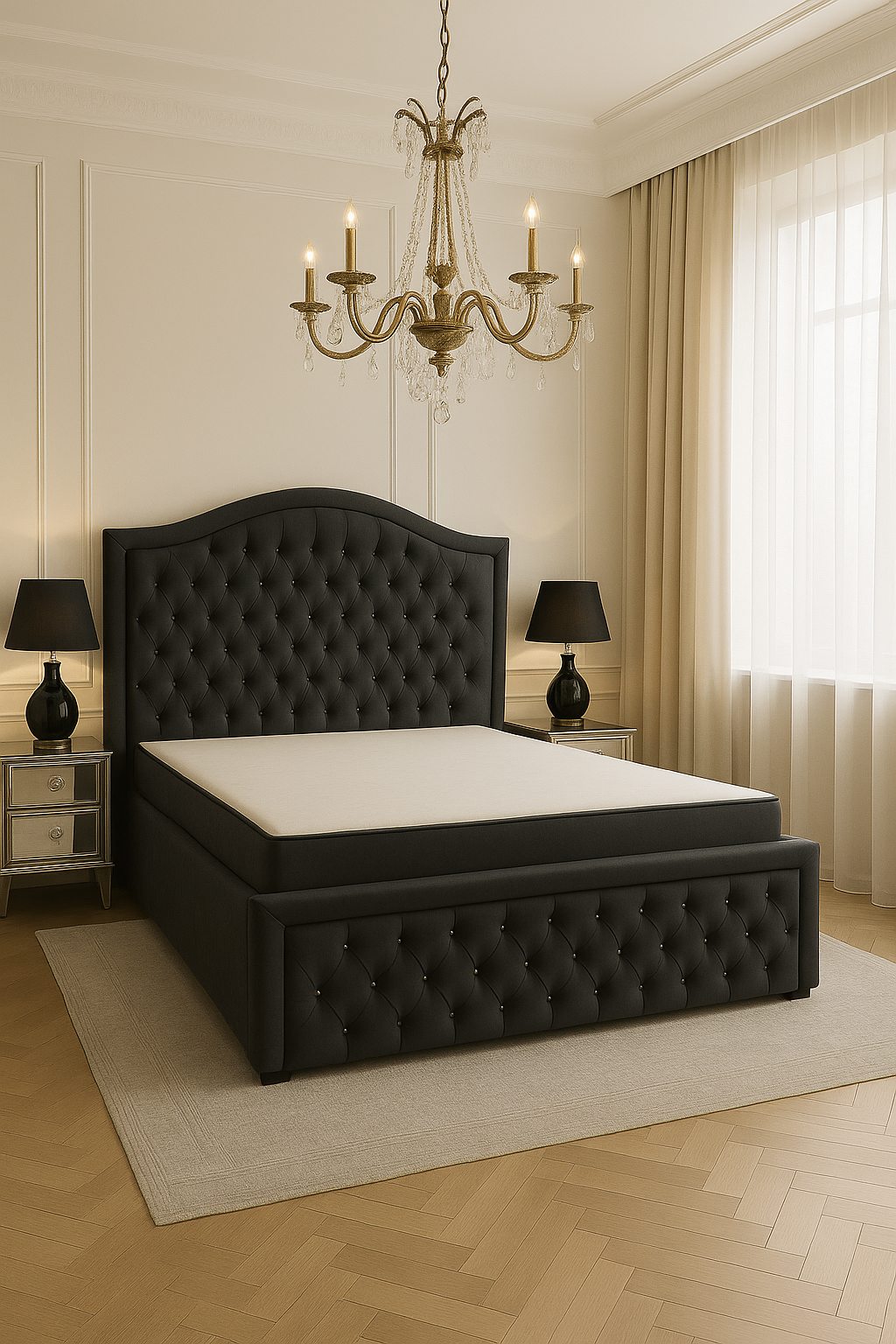 Łóżko kontynentalne 140x200 KING SIZE "Glamour" szary - obrazek 9