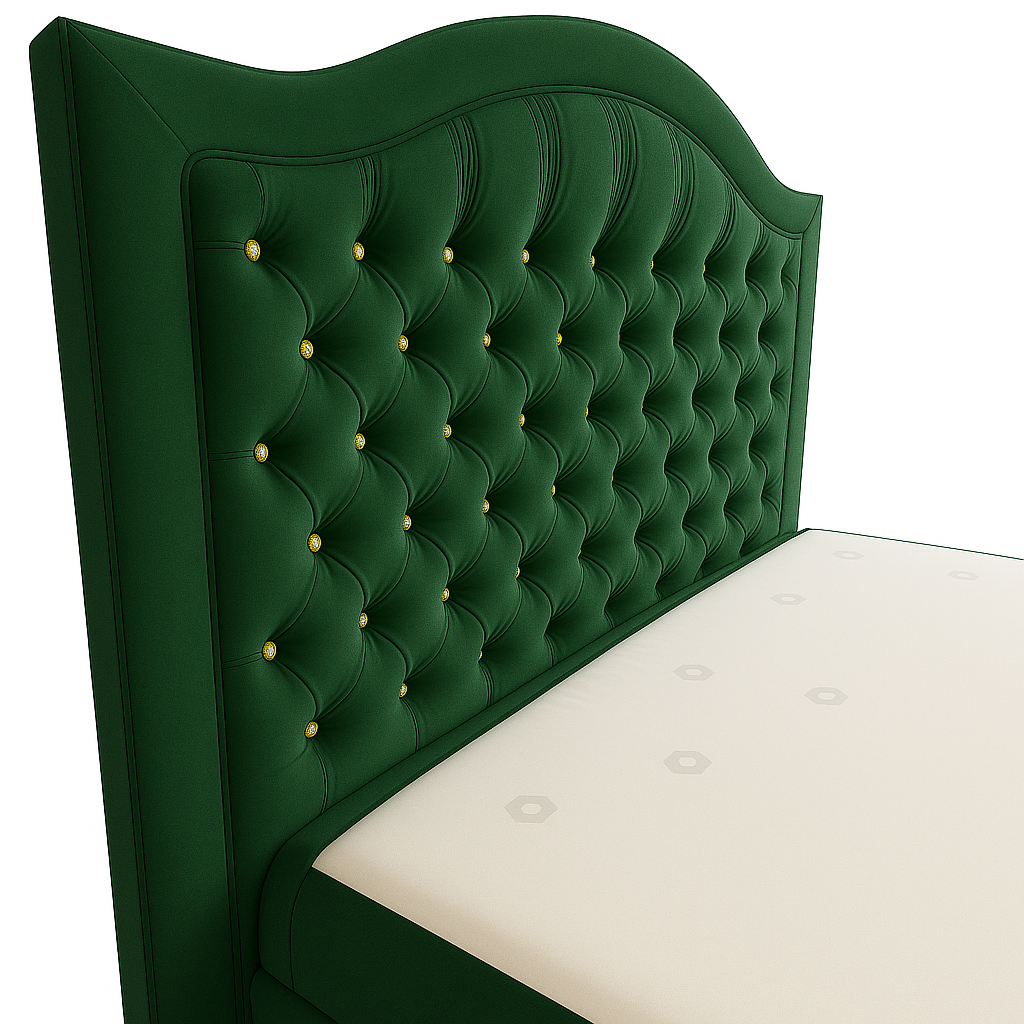 Łóżko kontynentalne 160x200 KING SIZE "Glamour" zielony - obrazek 3