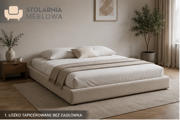 Łóżko tapicerowane bez zagłówka – idealne pod okno i skosy