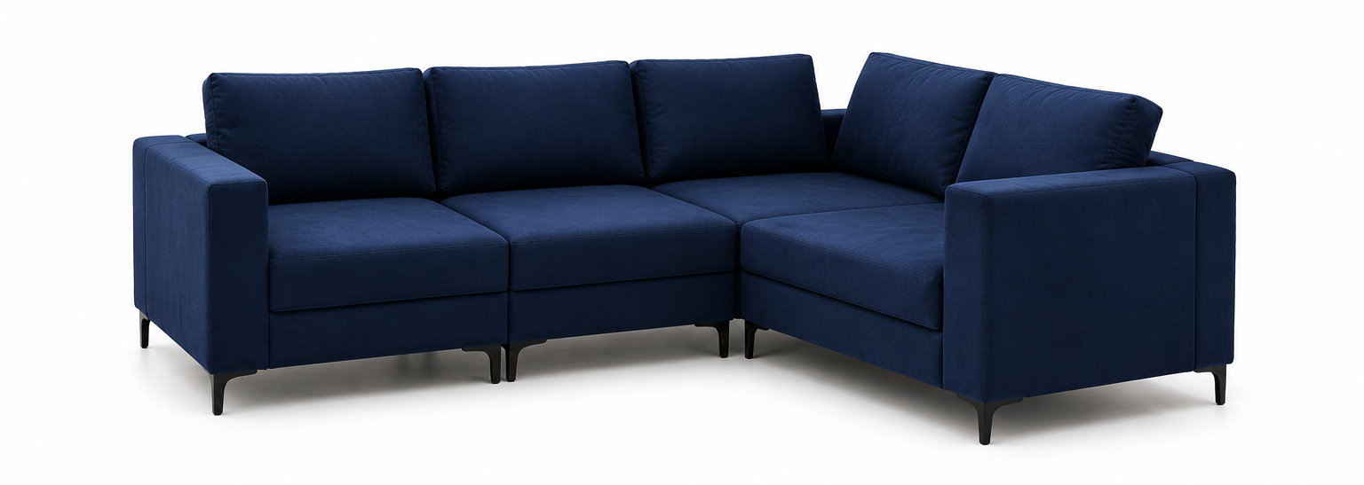 Narożnik modułowy MODENA L granatowy 250x200 cm na wymiar