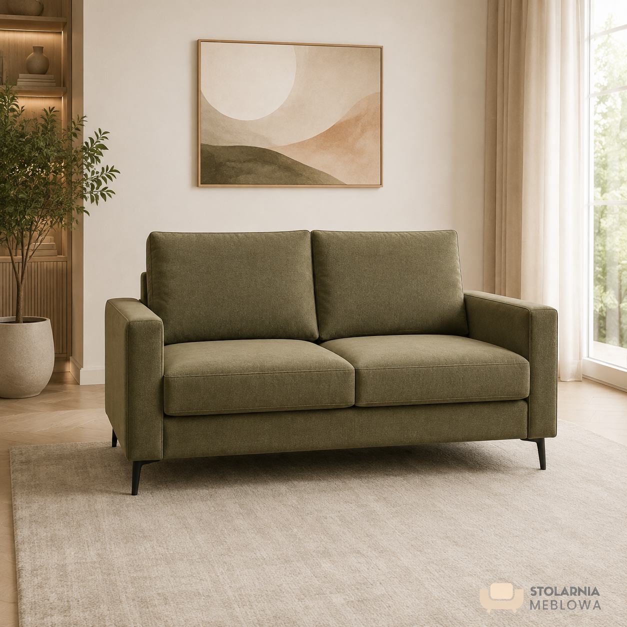 ORVANI 2 — oliwkowa sofa 2-osobowa